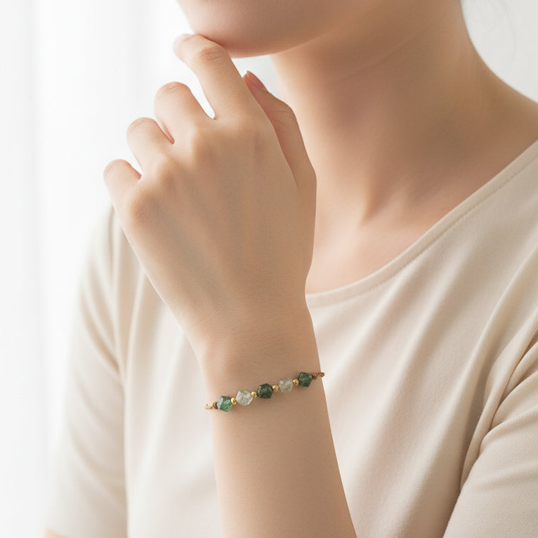 Aventurine Quartz Silk Cord Adjustable Bracelet