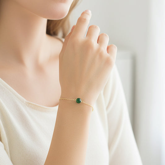 Jade Bead Dainty Bracelet
