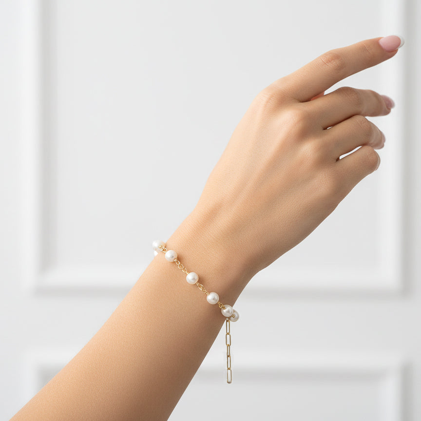 White Pearl Adjustable Bracelet