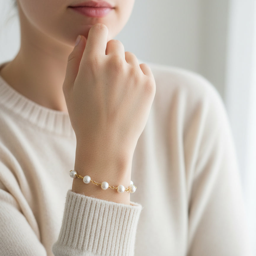 White Pearl Adjustable Bracelet