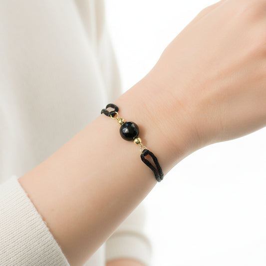 Black Onyx Adjustable Cord Bracelet