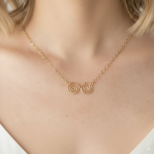 Gold Infinity Swirl Necklace