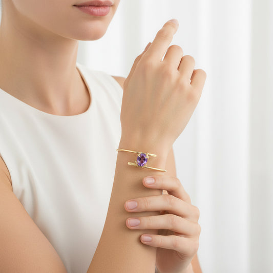 Amethyst Bangle Bracelet