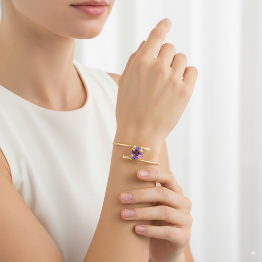 Amethyst Bangle Bracelet