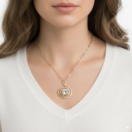 Aquamarine Swirl Pendant Necklace