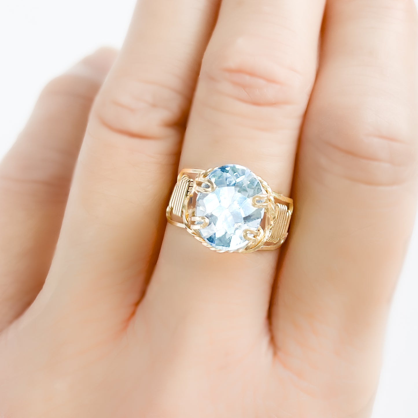 Sky Blue Topaz Oval Ring