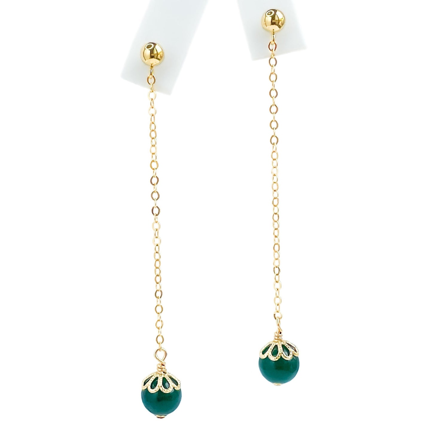 Jade Long Dangle Earrings