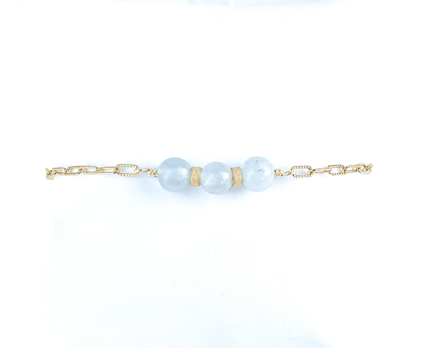 Aquamarine Beaded Gold Bracelet