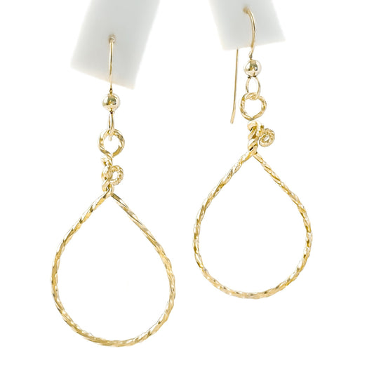 Gold Petite Teardrop Twisted Wire Earrings