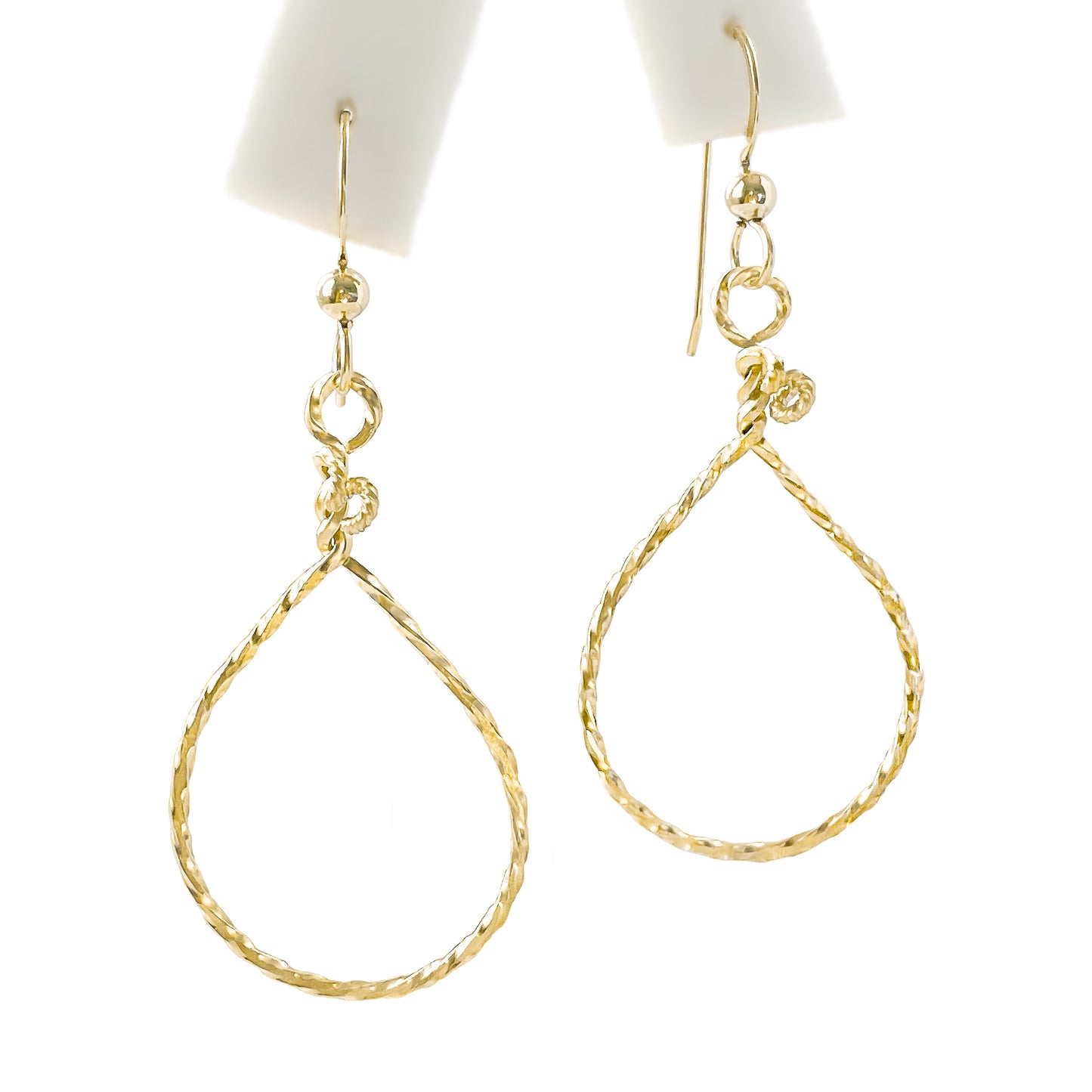 Gold Petite Teardrop Twisted Wire Earrings