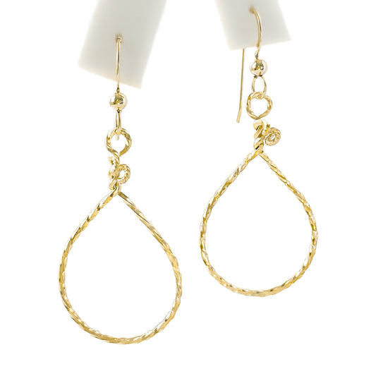 Gold Petite Teardrop Twisted Wire Earrings