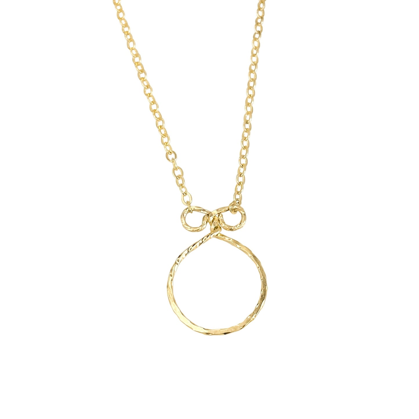 Gold Delicate Twisted Circle Necklace