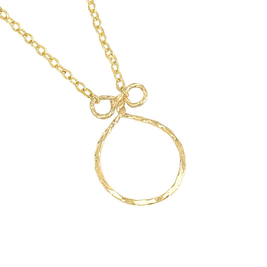 Gold Delicate Twisted Circle Necklace