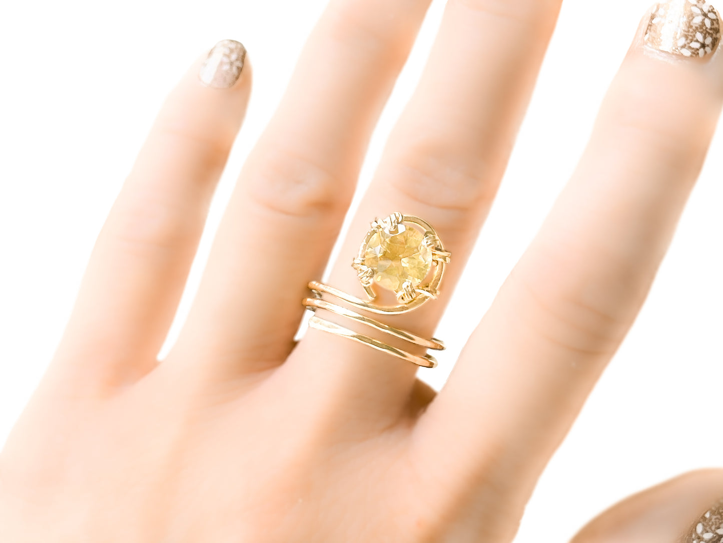 Citrine Double Wrap Ring