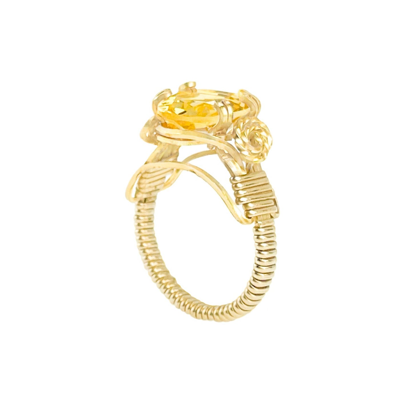 Citrine Double Swirl Ring