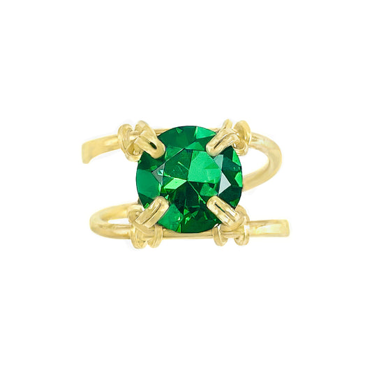 Emerald Double Banded Ring