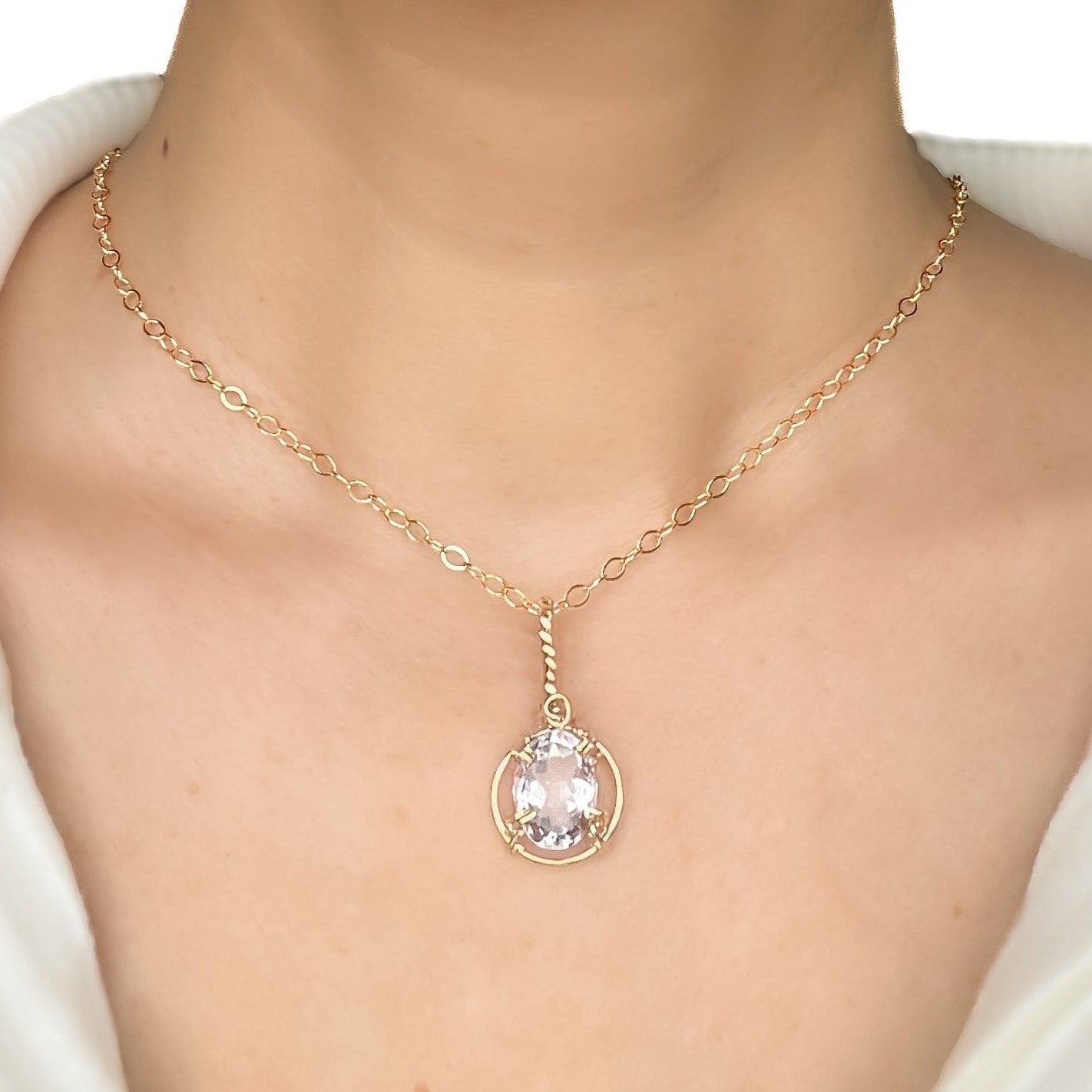 Kunzite Pendant Necklace