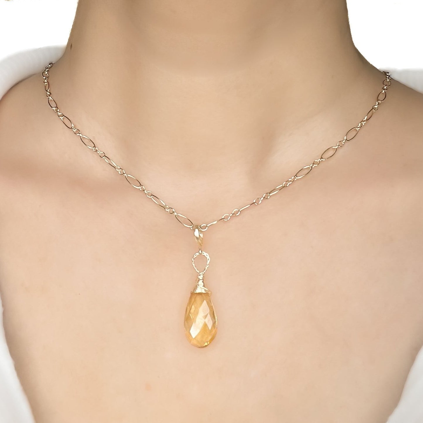 Citrine Briolette Pendant Necklace