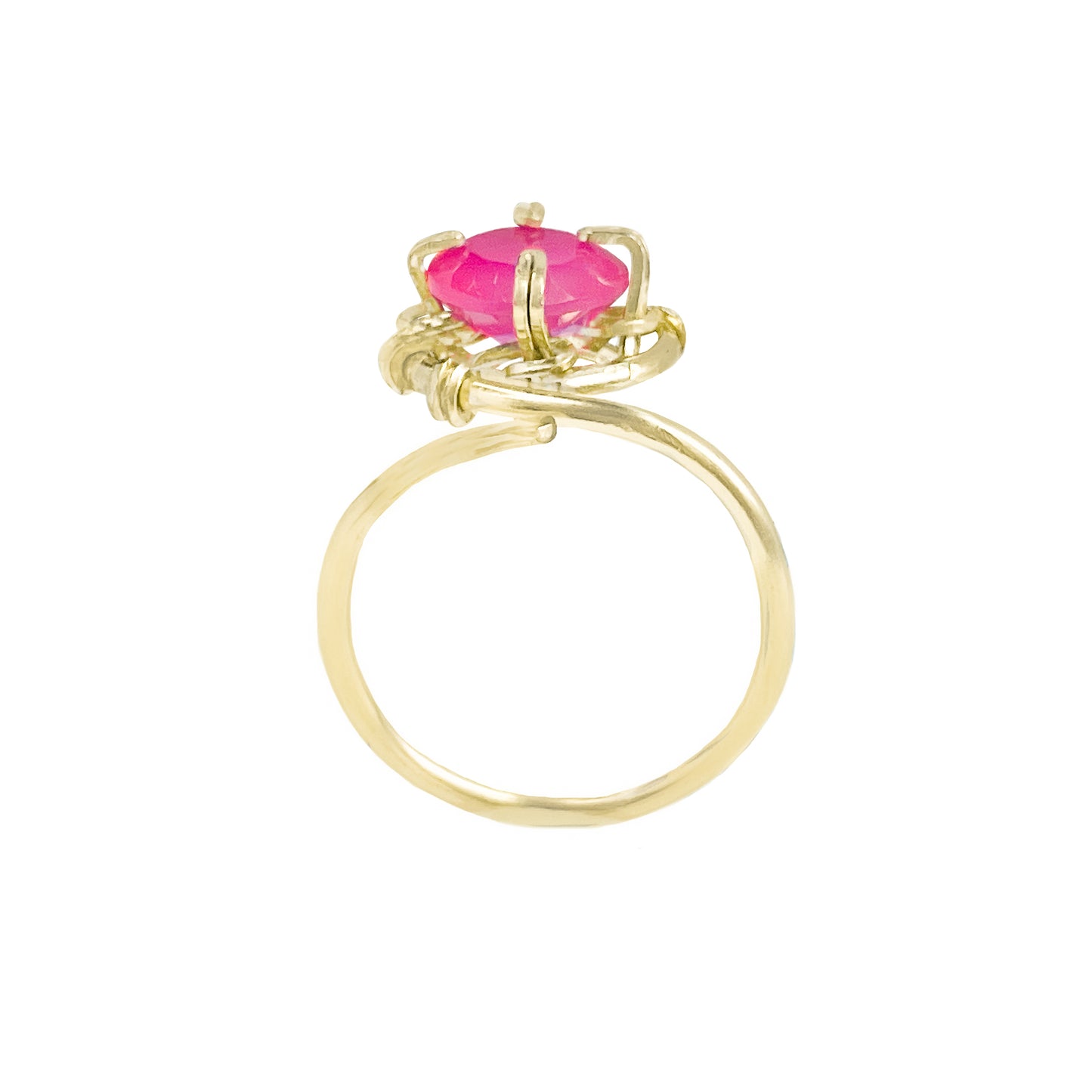 Pink Chalcedony Swirl Ring