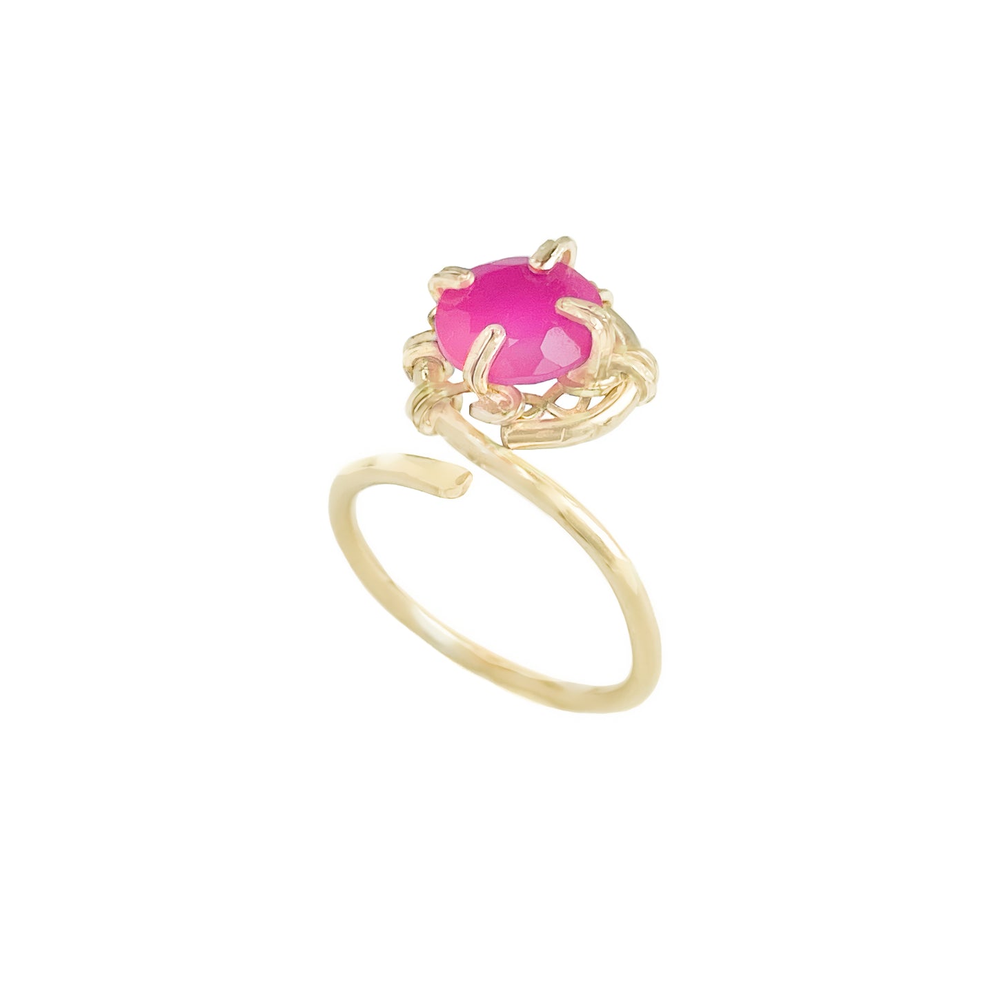 Pink Chalcedony Swirl Ring