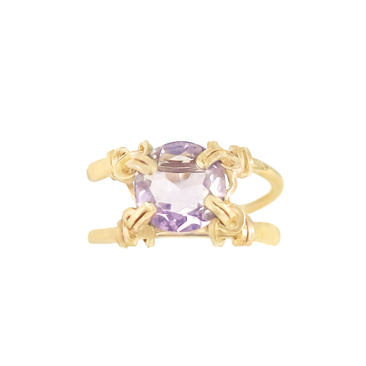 Purple Amethyst Dainty Ring