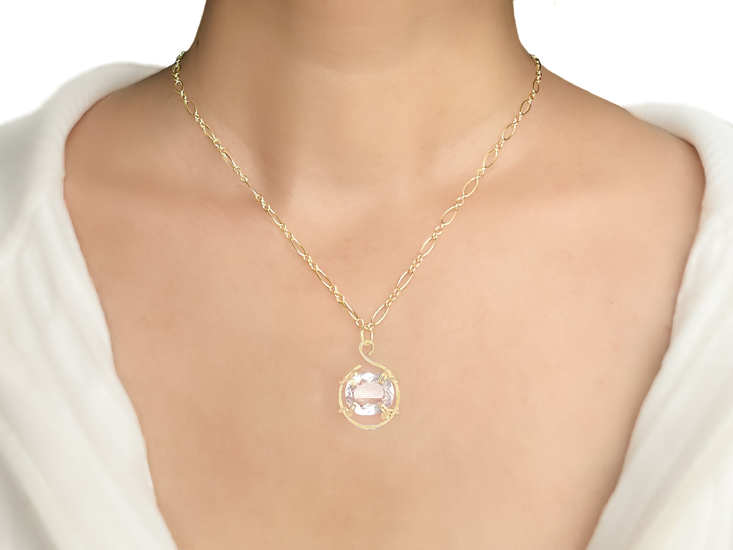 Kunzite Solitaire Necklace