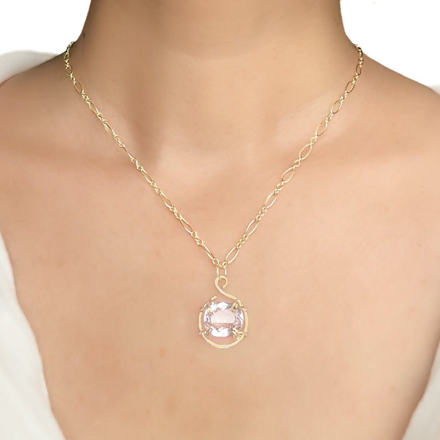 Kunzite Solitaire Necklace