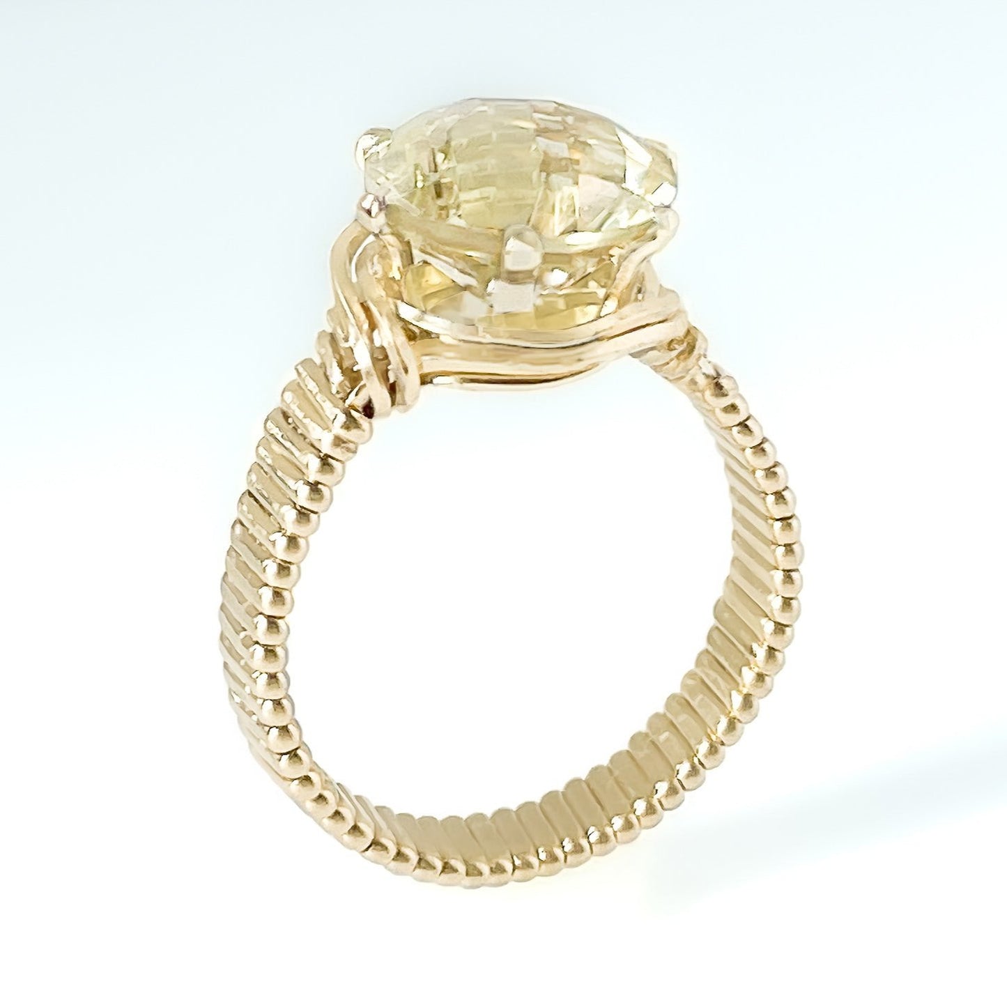 Lemon Quartz Wire Wrapped Ring