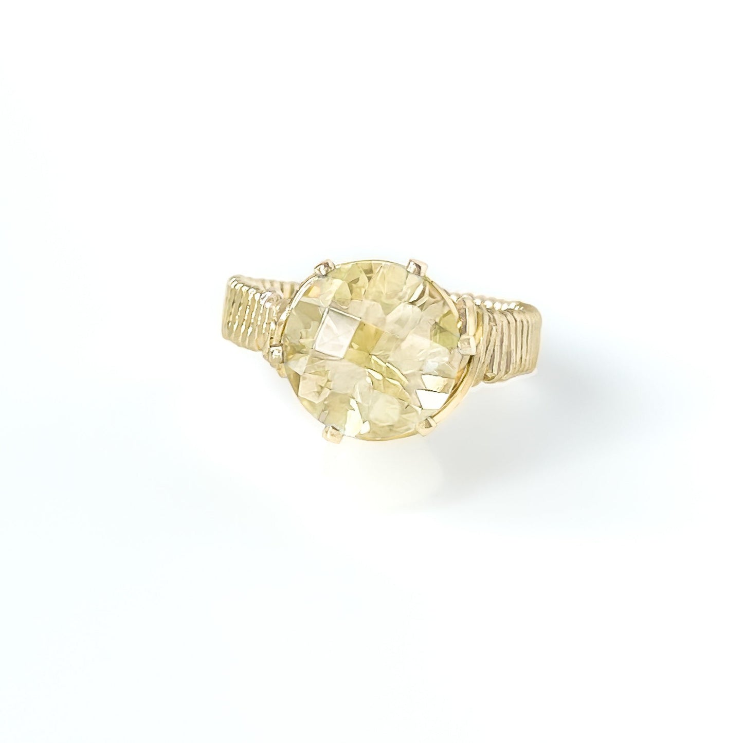 Lemon Quartz Wire Wrapped Ring