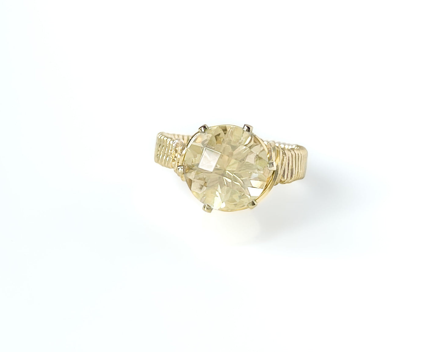 Lemon Quartz Wire Wrapped Ring