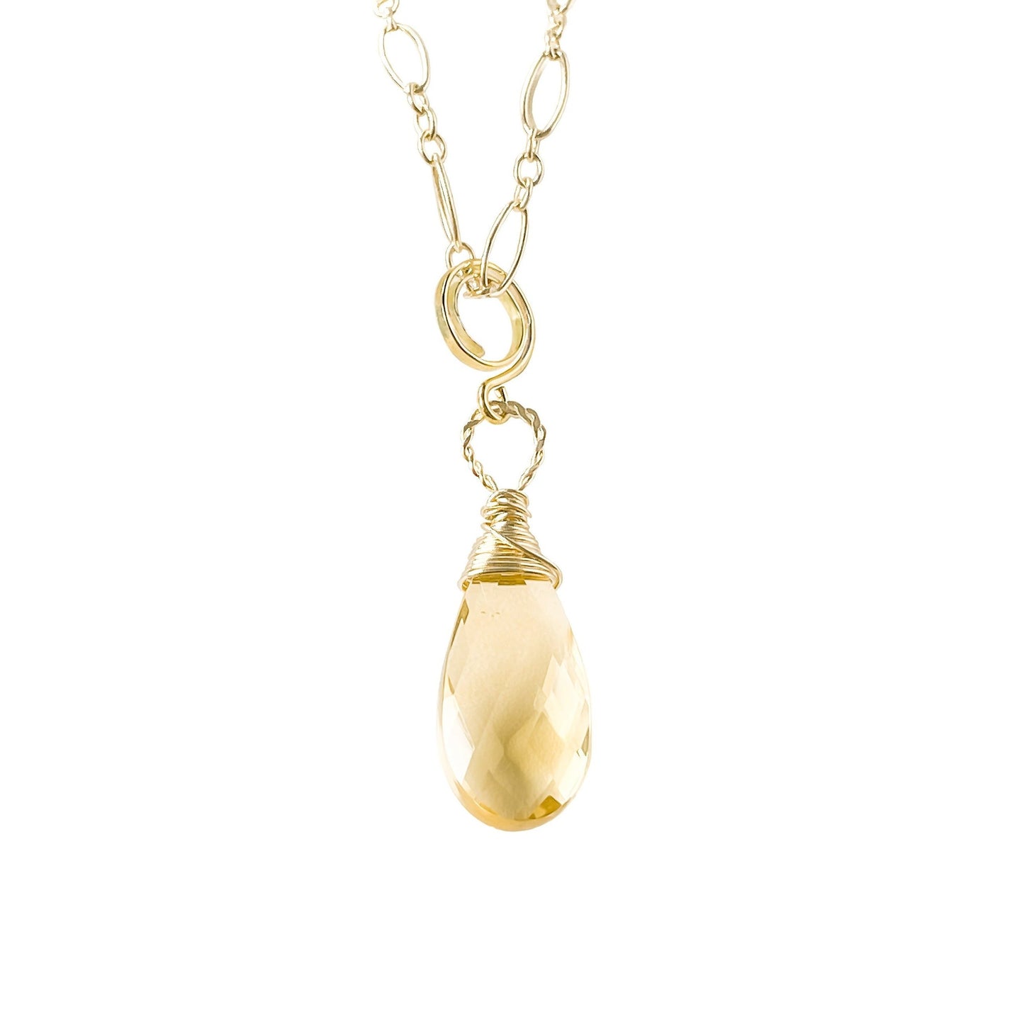 Citrine Briolette Pendant Necklace