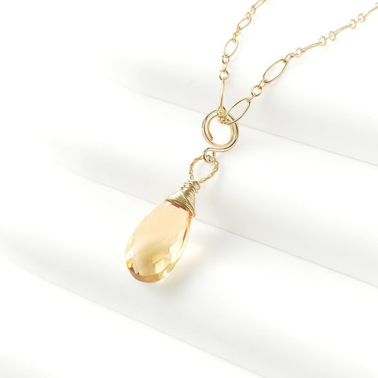 Citrine Briolette Pendant Necklace