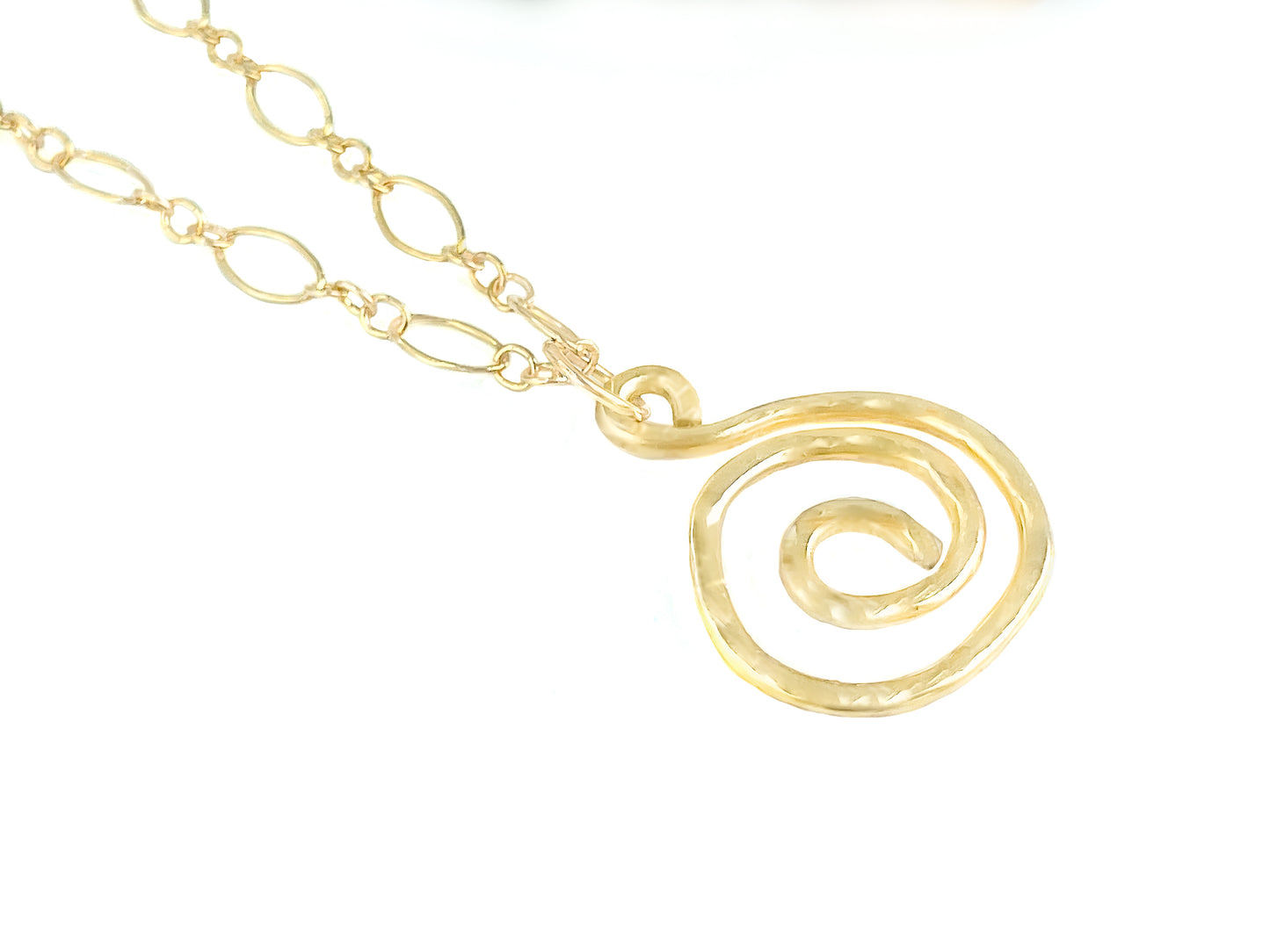 Gold Swirl Pendant Necklace