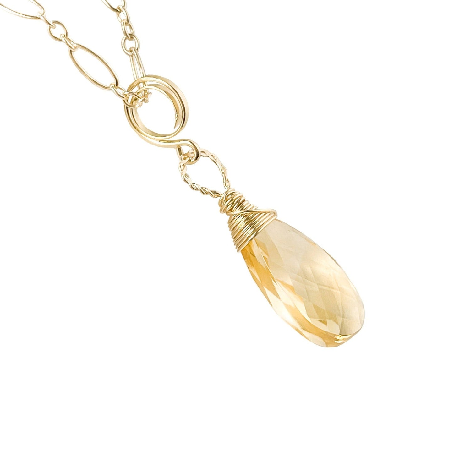 Citrine Briolette Pendant Necklace