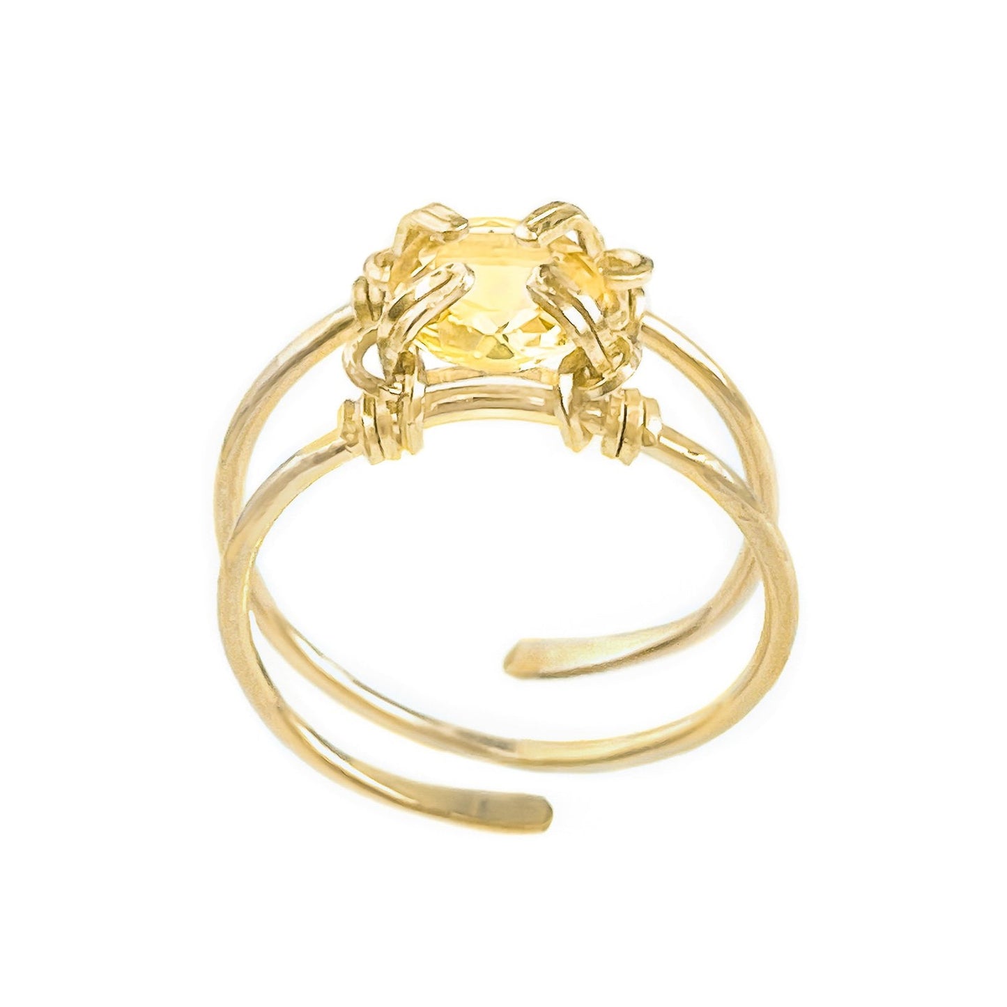 Citrine Double Banded Ring