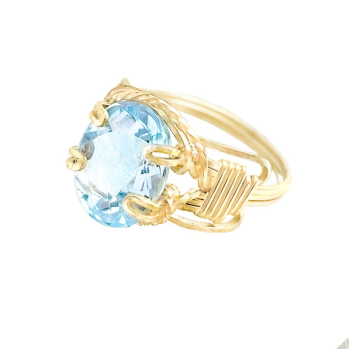 Sky Blue Topaz Oval Ring