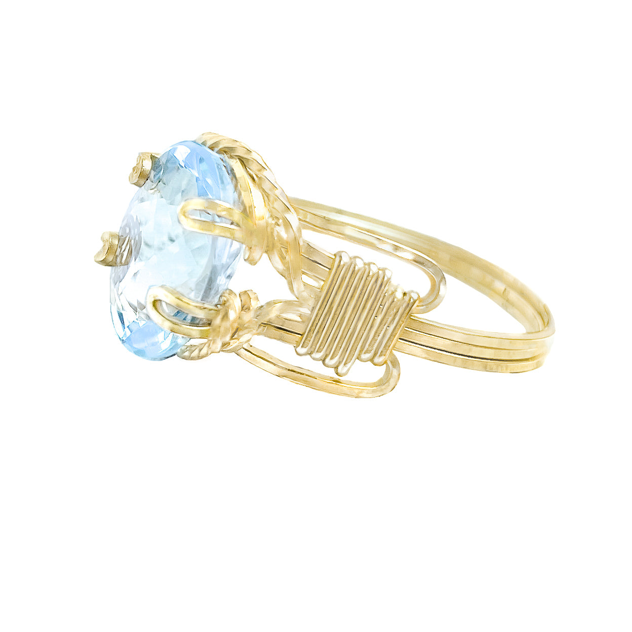 Sky Blue Topaz Oval Ring