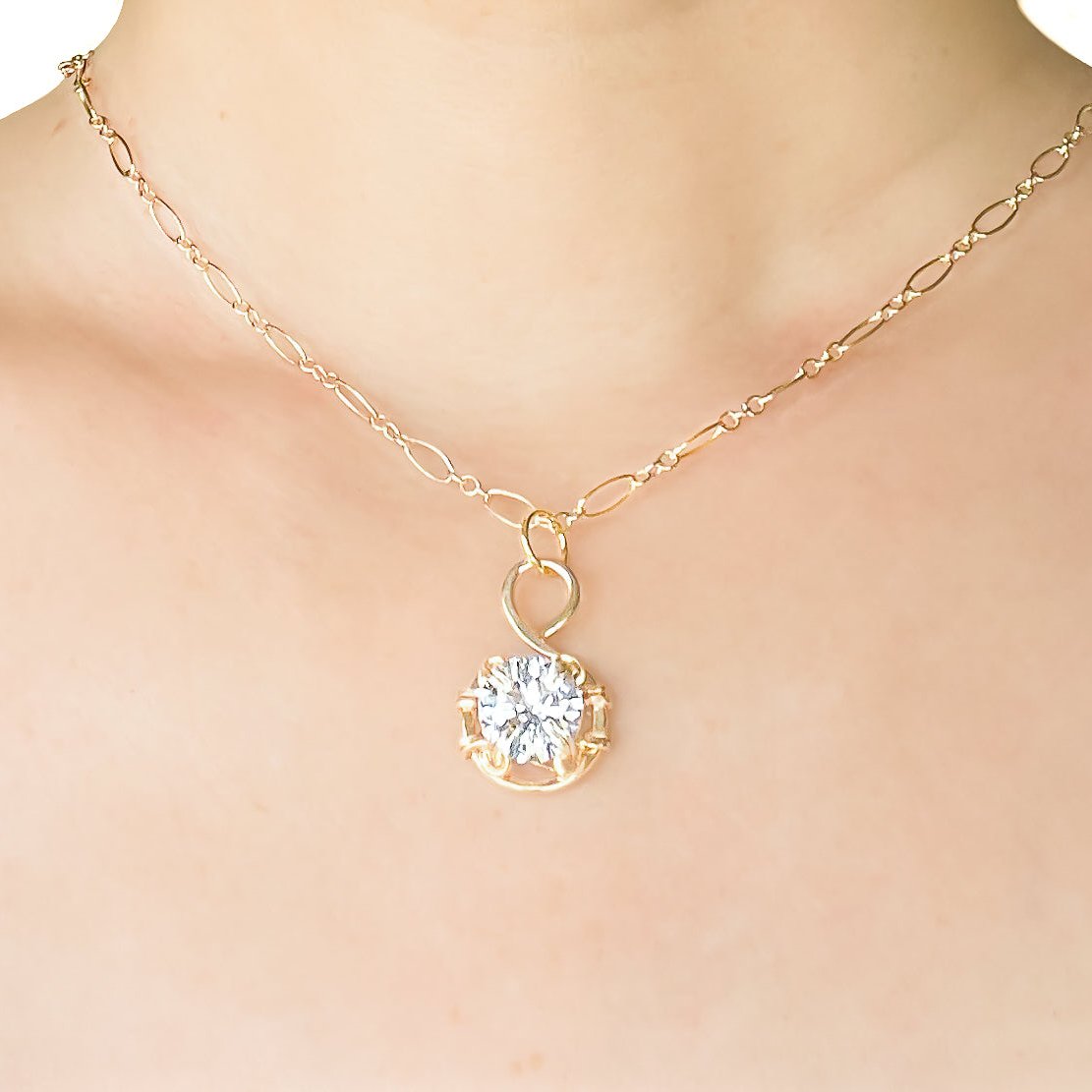 Cubic Zirconia S Shaped Pendant