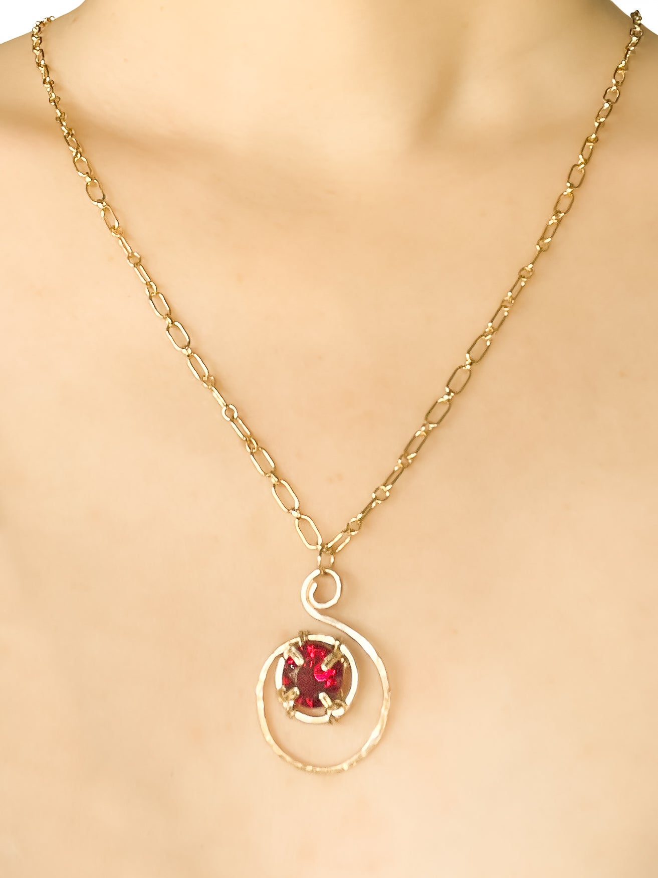 Garnet Long S Pendant Necklace