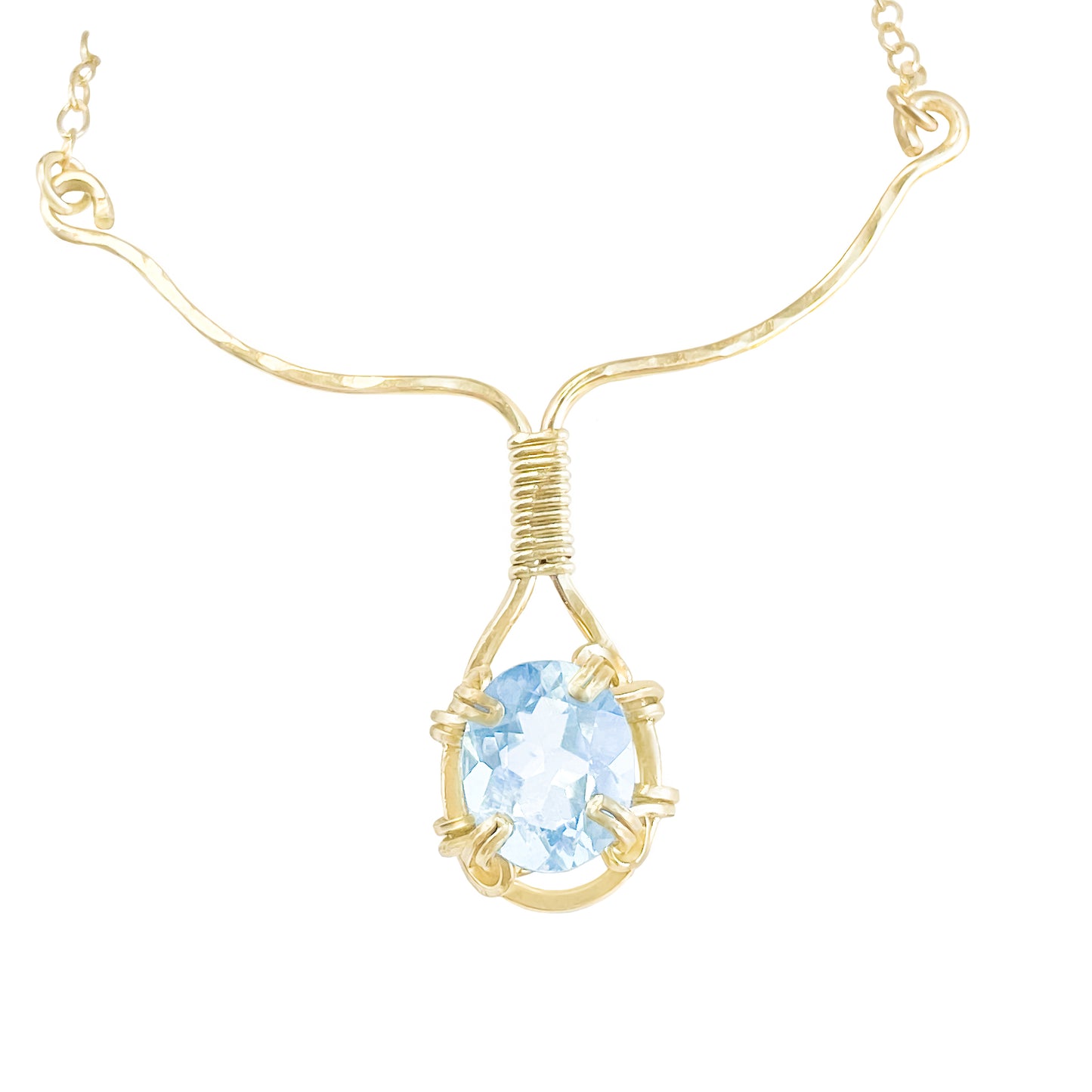 Sky Blue Topaz Y Necklace