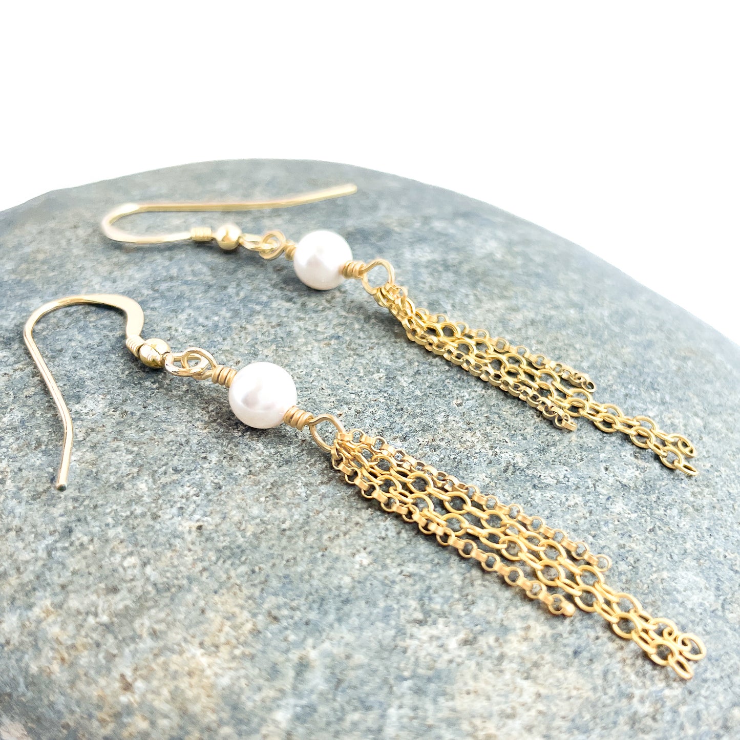 Swarovski White Pearl Fringe Earrings