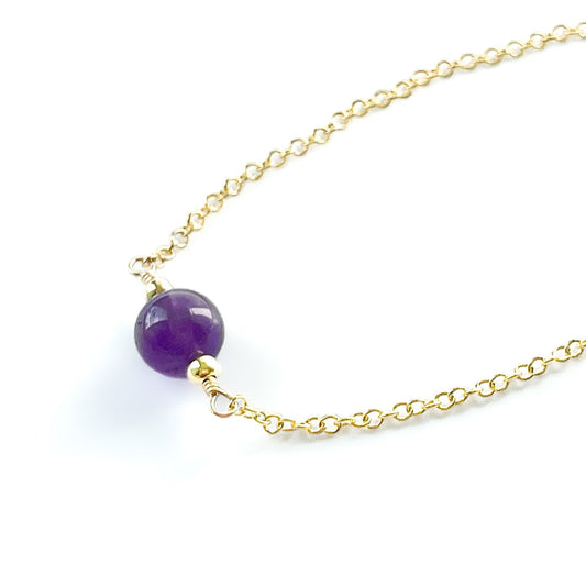 Amethyst Bead Dainty Bracelet