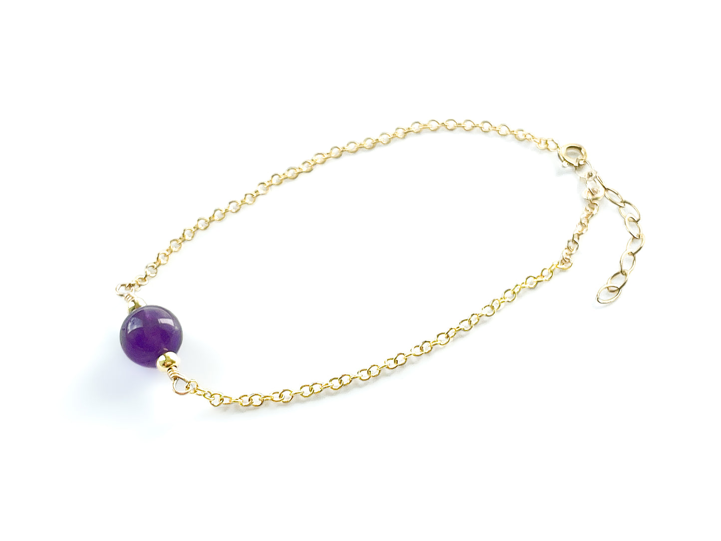 Amethyst Bead Dainty Bracelet