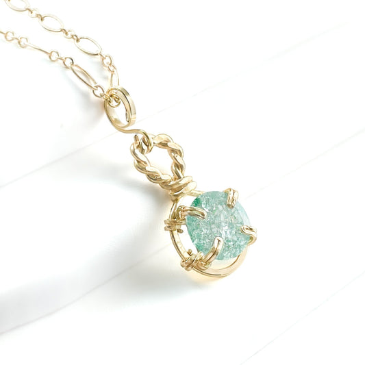 Paraiba Crackle Quartz Pendant Necklace