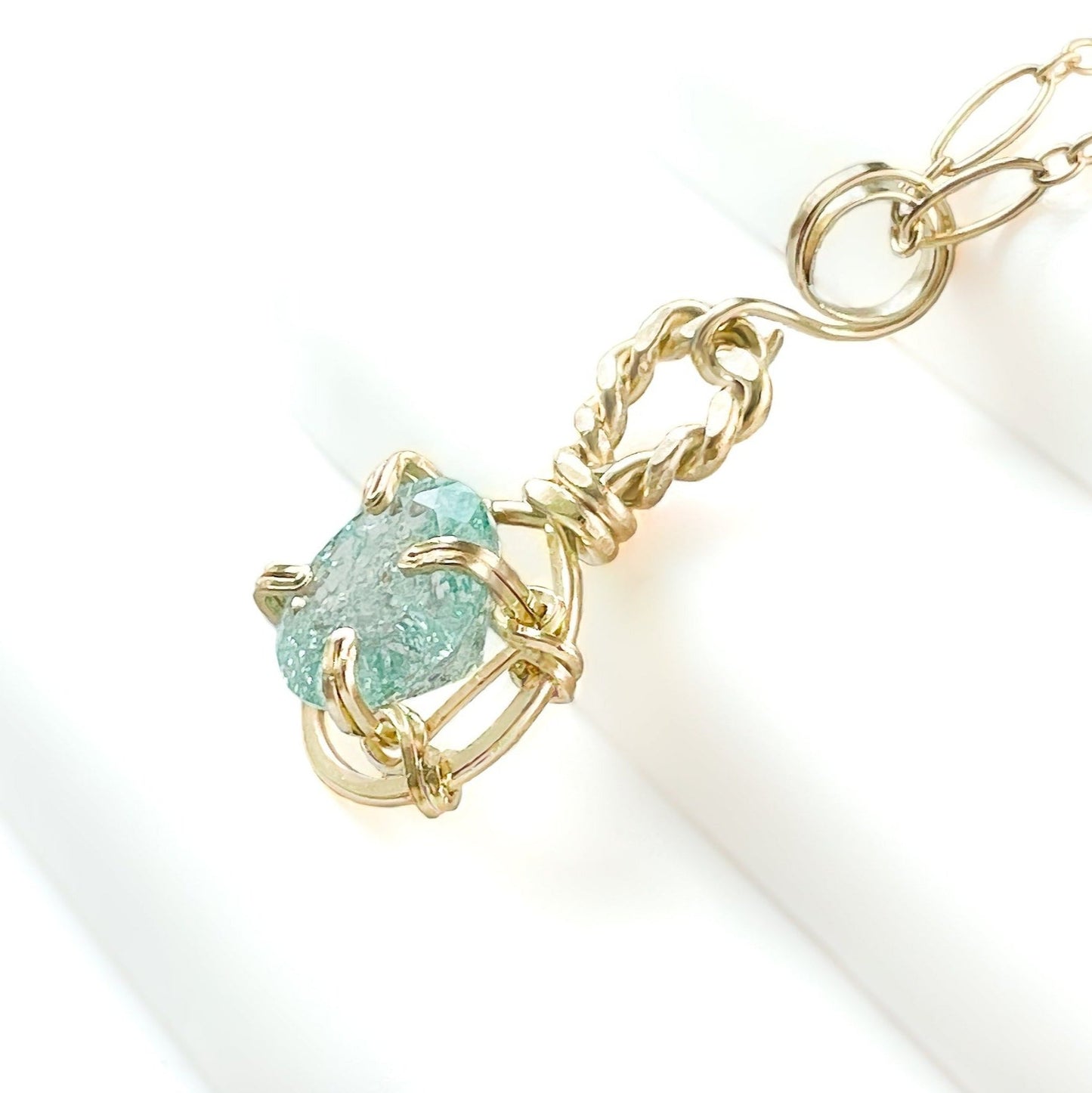 Paraiba Crackle Quartz Pendant Necklace