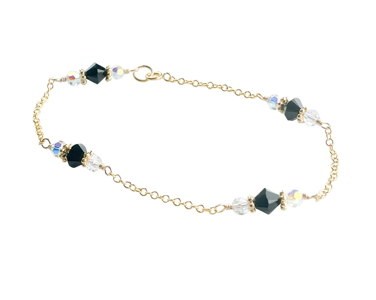 Swarovski Black Crystal Beaded Bracelet