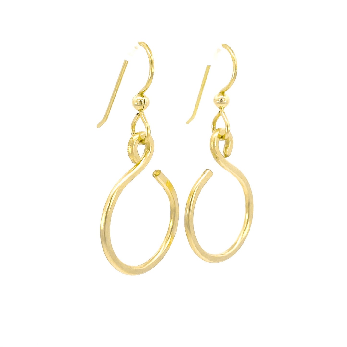 Gold Simple Classic Hammered Earrings