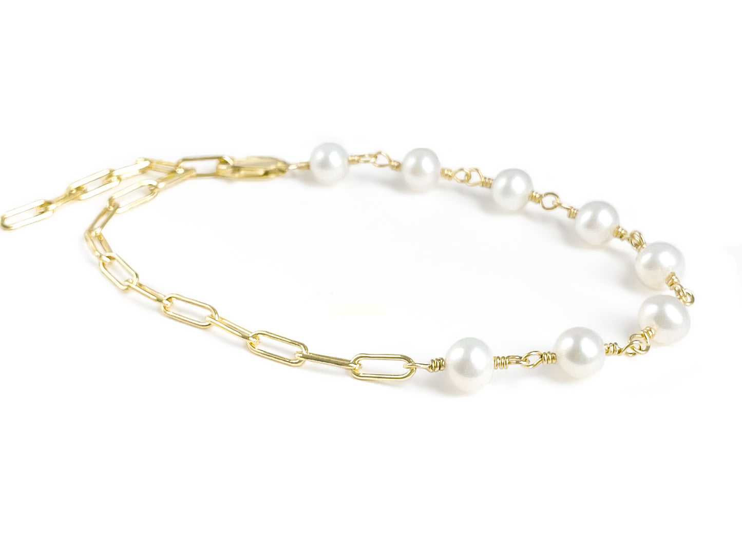 White Pearl Adjustable Bracelet