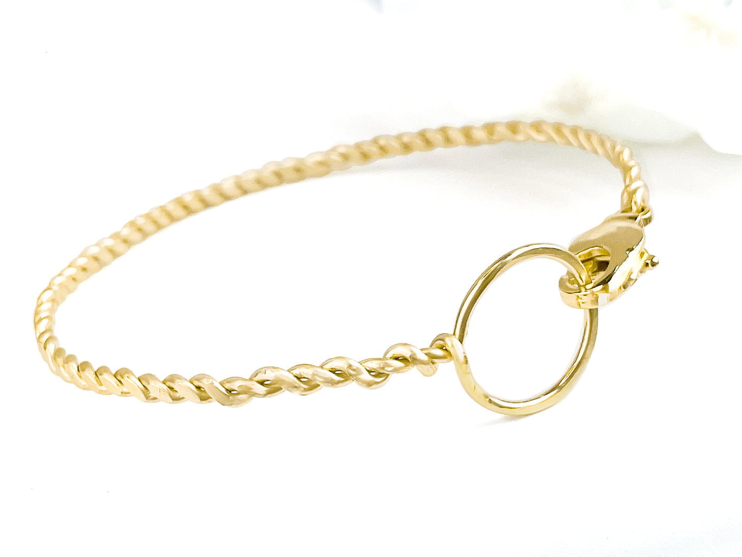 Gold Twisted Bangle Bracelet