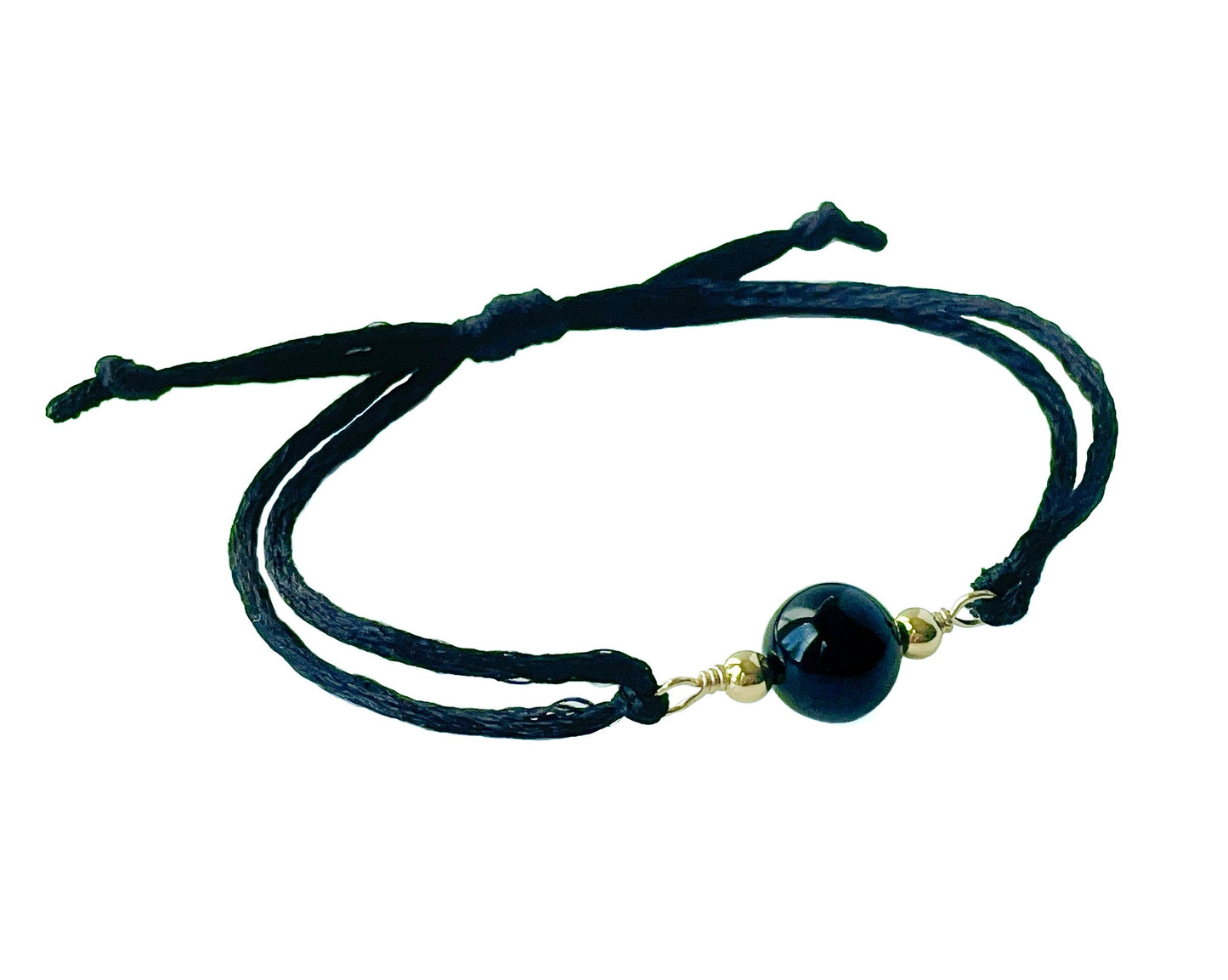 Black Onyx Adjustable Cord Bracelet